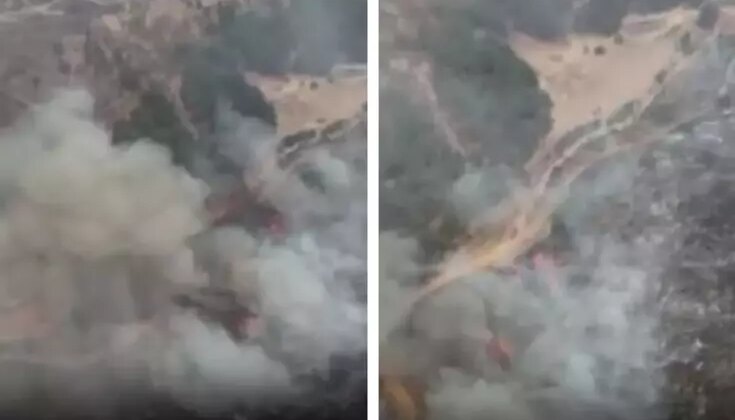 Çanakkale kabusu yaşıyor! Havadan çekilen görüntüler yangının büyüklüğünü gözler önüne serdi