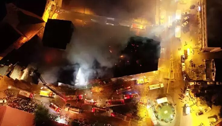 Cağ kebabı restoranında başlayan yangın otele ve 4 binaya sıçradı
