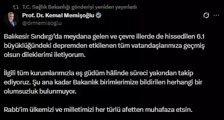 Balıkesir'deki 6.1'lik depremin ardından peş peşe açıklamalar
