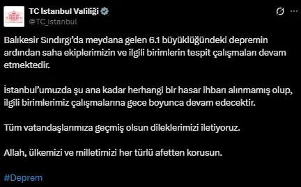 Balıkesir'deki 6.1'lik depremin ardından peş peşe açıklamalar