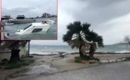 İzmir’i fırtına vurdu! Tekneler battı